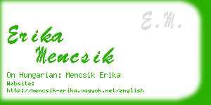 erika mencsik business card